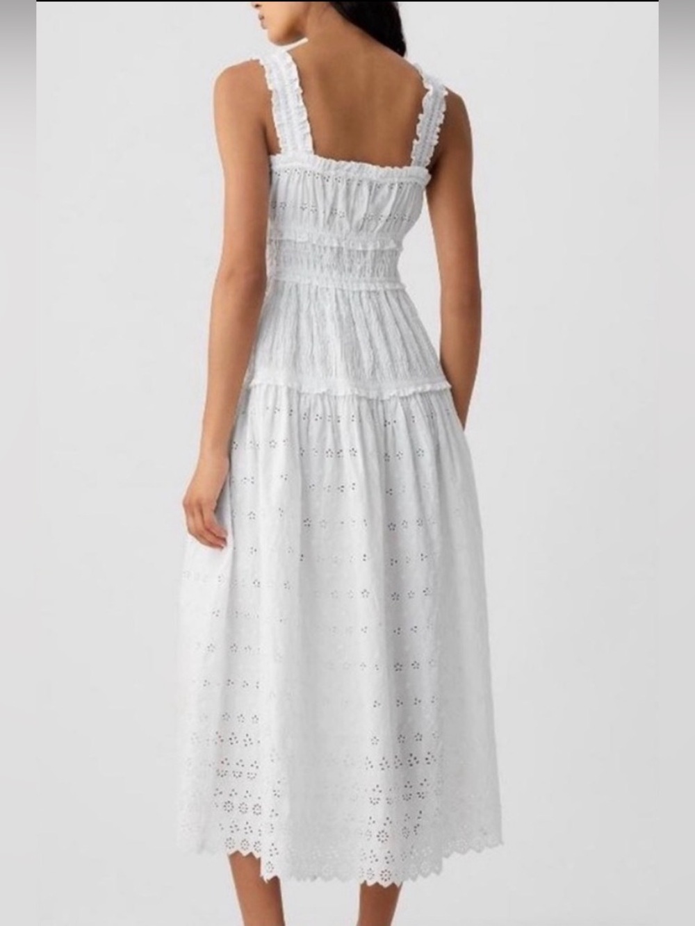 Gap × DÔEN White Eyelet Midi Dress NWT Limited-Edition Vintage-Inspired L - Picture 7 of 11